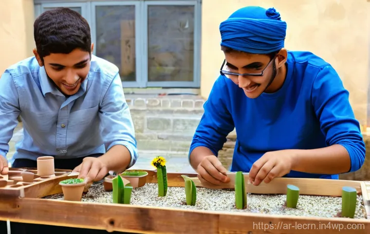 실험적 학습과 전통적 학습의 차이점 - **Prompt 2: Collaborative Innovation: Arab Youth Building the Future**
    A dynamic, wide-angle sho...