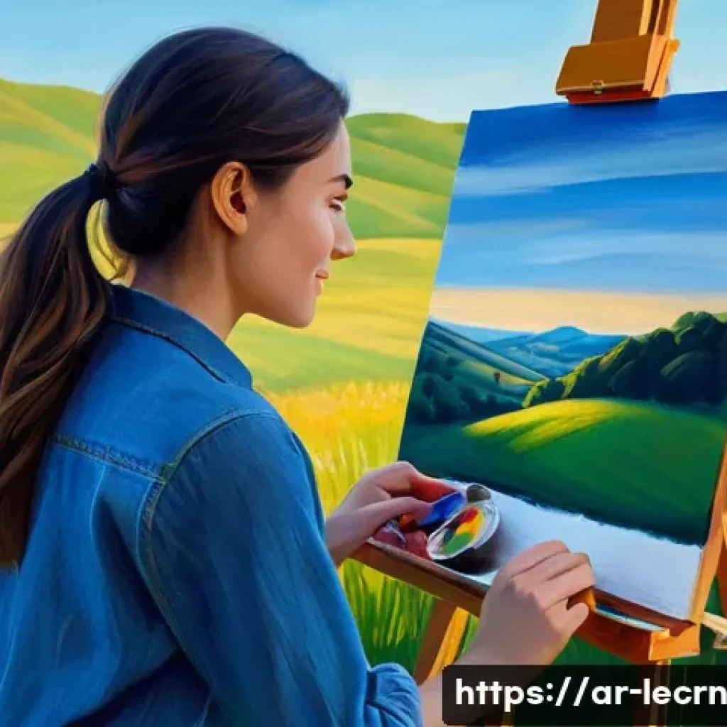 실험적 학습의 심리적 효과 - **Prompt:** A vibrant, sun-drenched outdoor scene depicting a young woman, mid-twenties, confidently...