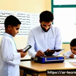 Home 19 실험적 학습을 위한 적합한 평가 도구 선정 - A modern classroom scene in an Arabic school setting where diverse students actively engage in hands...